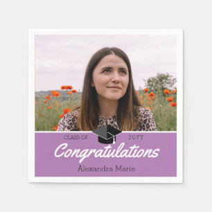 Lavender Paars Photo Afstuderen Klasse 2022 Servet