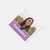 Lavender Paars Photo Afstuderen Klasse 2022 Servet (Hoek)