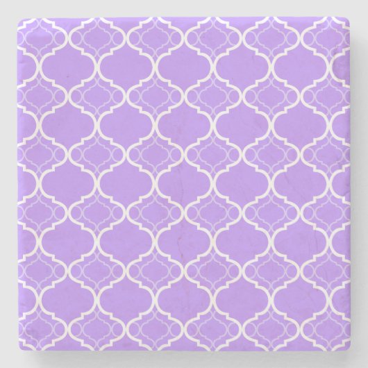 Lavender Paars Quatrefoil Geometric Pattern Stenen Onderzetter (Voorkant)