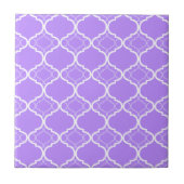 Lavender Paars Quatrefoil Geometric Pattern Tegeltje (Voorkant)