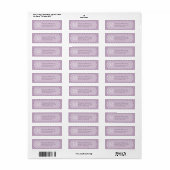 Lavender Paars Quatrefoil Monogramnaam Etiket (Full Sheet)