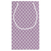  Lavender Paars Quatrefoil Monogramnaam Klein Cadeauzakje (Achterkant)