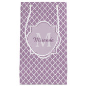  Lavender Paars Quatrefoil Monogramnaam Klein Cadeauzakje (Voorkant)