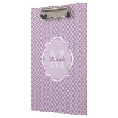  Lavender Paars Quatrefoil Monogramnaam Klembord (Links)