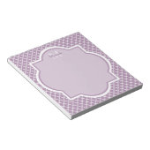  Lavender Paars Quatrefoil Monogramnaam Notitieblok (Schuin)