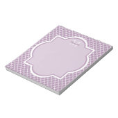  Lavender Paars Quatrefoil Monogramnaam Notitieblok (Linkerzijde)