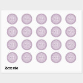 Lavender Paars Quatrefoil Monogramnaam Ronde Sticker (Vel)