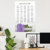 Lavender Paars Roos Alfabetische Zitschaart Poster (Thuiskantoor)