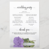 Lavender Paars Roos Chic Budget Wedding Programme (Achterkant)