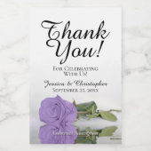 Lavender Paars Roos Chic Wedding Bedankt Mini Wijn Etiket (Enkel label)