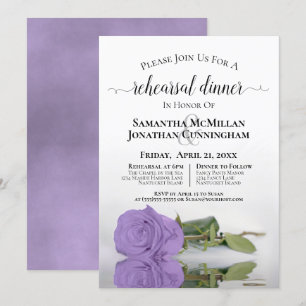 Lavender Paars Roos Chic Wedding Rehearsal Dinner Kaart