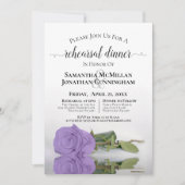 Lavender Paars Roos Chic Wedding Rehearsal Dinner Kaart (Voorkant)