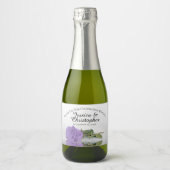 Lavender Paars Roos Classy Weddenschap Hartelijk d Sparkling Wijnetiket (Voorkant)