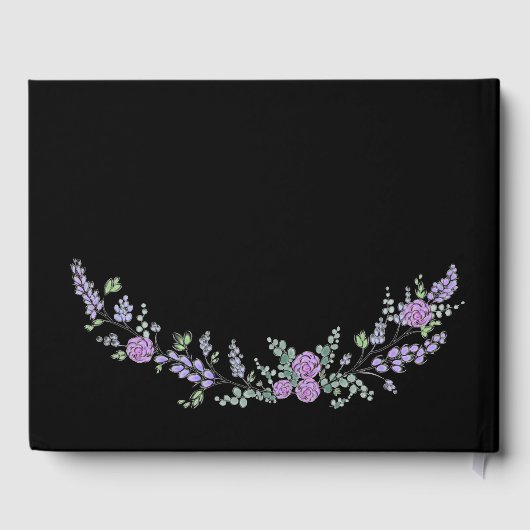 Lavender Paars Roos en Eucalyptus Gastenboek (Achterkant)