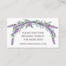 Lavender Paars Roos en Eucalyptus Informatiekaartje