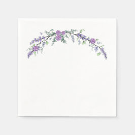 Lavender Paars Roos en Eucalyptus Servet