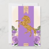 Lavender Paars Roos Fancy Charra Quinceanera Kaart (Achterkant)