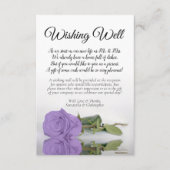 Lavender Paars Roos Wedding Wishing Well Poem Informatiekaartje (Voorkant)