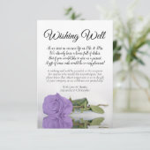 Lavender Paars Roos Wedding Wishing Well Poem Informatiekaartje (Staand voorkant)