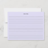 Lavender Paars Roze Floral Recipe Kaarten (Achterkant)