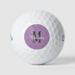 Lavender Paars Script Monogram Naam Dames Golfballen
