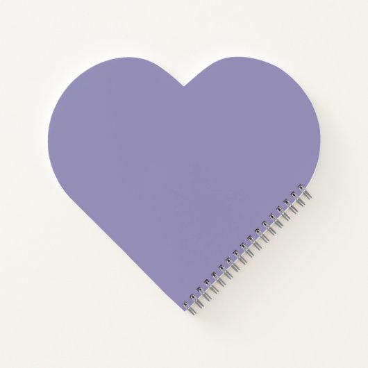 Lavender Paars Script Monogram Naam Hartvorm Notitieboek (Achterkant)