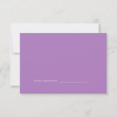 Lavender Paars & Silver Floral Elegant Wedding RSVP Kaartje (Achterkant)