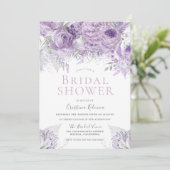 Lavender Paars Silver floral Vrijgezellenfeest Kaart (Staand voorkant)