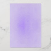 Lavender Paars & Silver Foil Floral Boho Wedding Folie Uitnodiging (Achterkant)