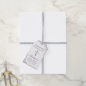 Lavender Paars Silver Glitter First Community Cadeaulabel (Met Touw)