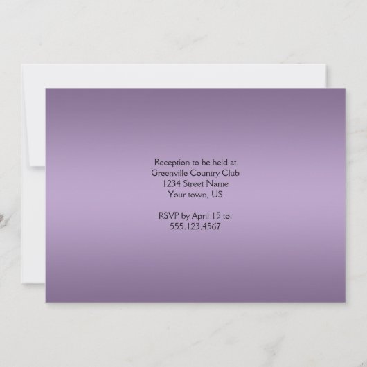  lavender Paars Silver Wedding Uitnodiging (Achterkant)