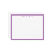 Lavender Paars Simple Modern Note Kaart Notitiekaartje (Voorkant / Achterkant in situ)