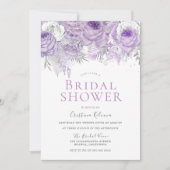 Lavender Paars Sparkle Floral Vrijgezellenfeest Kaart (Voorkant)