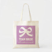 Lavender paars team bride bruidmaïde boogknoop tote bag (Voorkant)