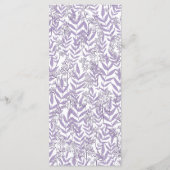 Lavender Paars Weddenschap  Botanisch Menu (Achterkant)