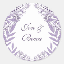 Lavender Paars Weddenschap  Botanisch Ronde Sticker