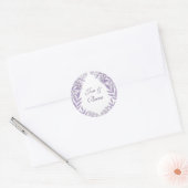 Lavender Paars Weddenschap  Botanisch Ronde Sticker (Envelop)