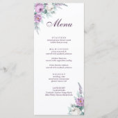 Lavender Paars Wedding Menu Kaart (Voorkant)