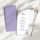 Lavender Paars Wedding Menu Kaart