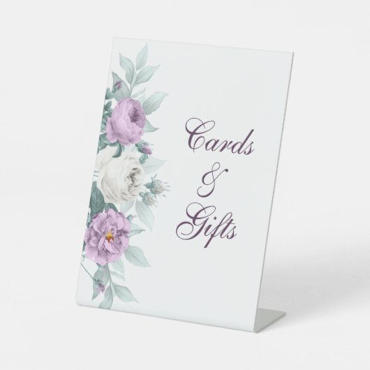 Lavender Paars Wedding Pedestal Sign Reclamebord Met Voetstuk (Voorkant)