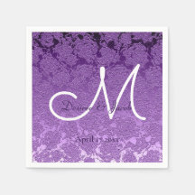 Lavender Paars White Elegant Wedding Monogram