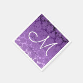 Lavender Paars White Elegant Wedding Monogram Servet (Hoek)