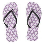 Lavender Paars White Geometric Hexagon Patroon Teenslippers (Voetbed)