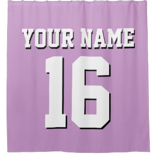 Lavender Paars White Sports Jersey Team Jersey Douchegordijn
