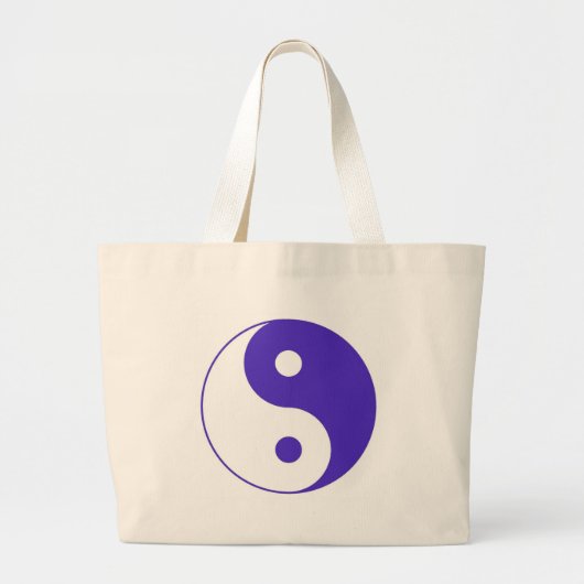 Lavender Paars Yin-Yang Grote Tote Bag (Voorkant)