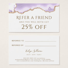 lavender paarse Agate Referral-kaart Visitekaartje