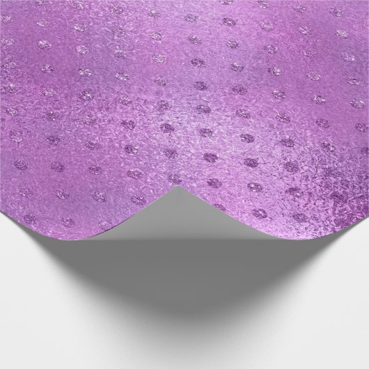 Lavender Paarse Amethyst Plum Glam Glitter Stippen Cadeaupapier (Hoek)
