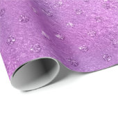 Lavender Paarse Amethyst Plum Glam Glitter Stippen Cadeaupapier (Rol Hoek)
