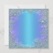 Lavender Paarse Blauwgroen Blauwe Snowflake Kerstm Kaart (Achterkant)