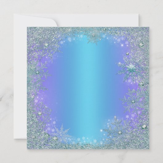 Lavender Paarse Blauwgroen Blauwe Snowflake Kerstm Kaart (Achterkant)